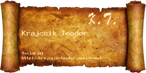 Krajcsik Teodor névjegykártya